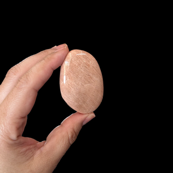 Peach Moonstone Palm Stone