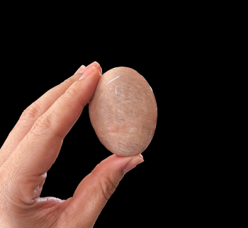 Peach Moonstone Palm Stone