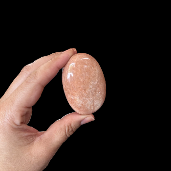 Peach Moonstone Palm Stone