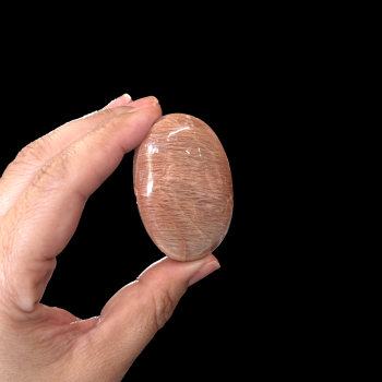 Peach Moonstone Palm Stone