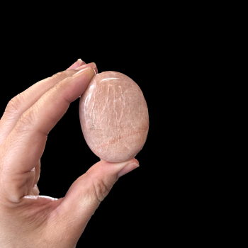 Peach Moonstone Palm Stone
