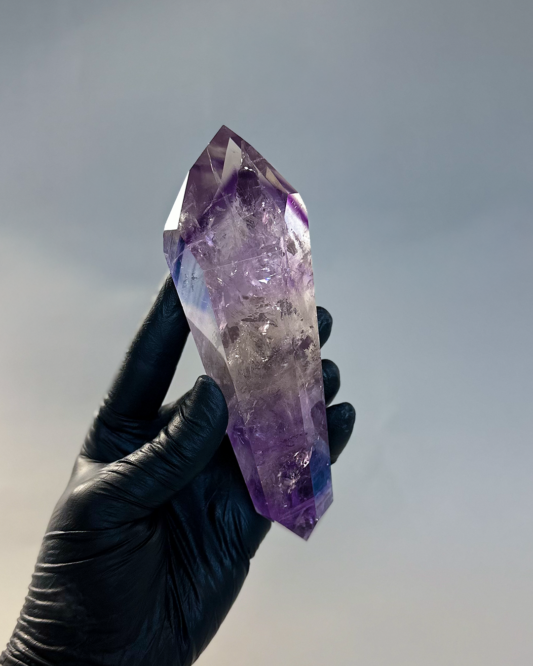 Amethyst Phantom, Double Terminated Point, Clear Quartz