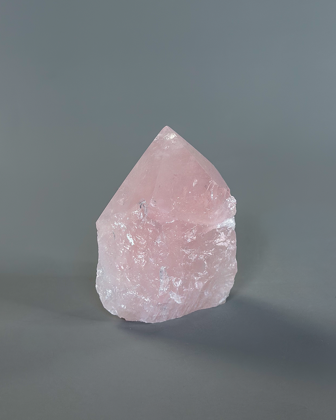 Rose Quartz  Semi polished  Point