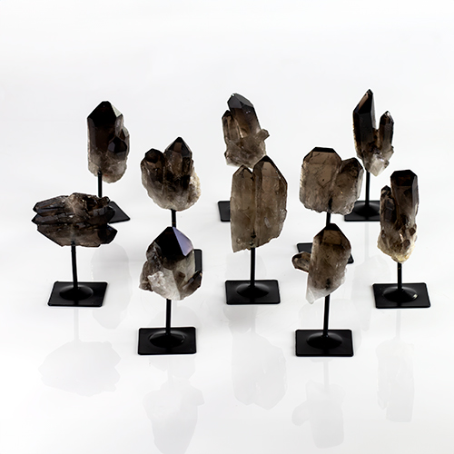 Smoky Quartz Point on Metal Base  10 Pack