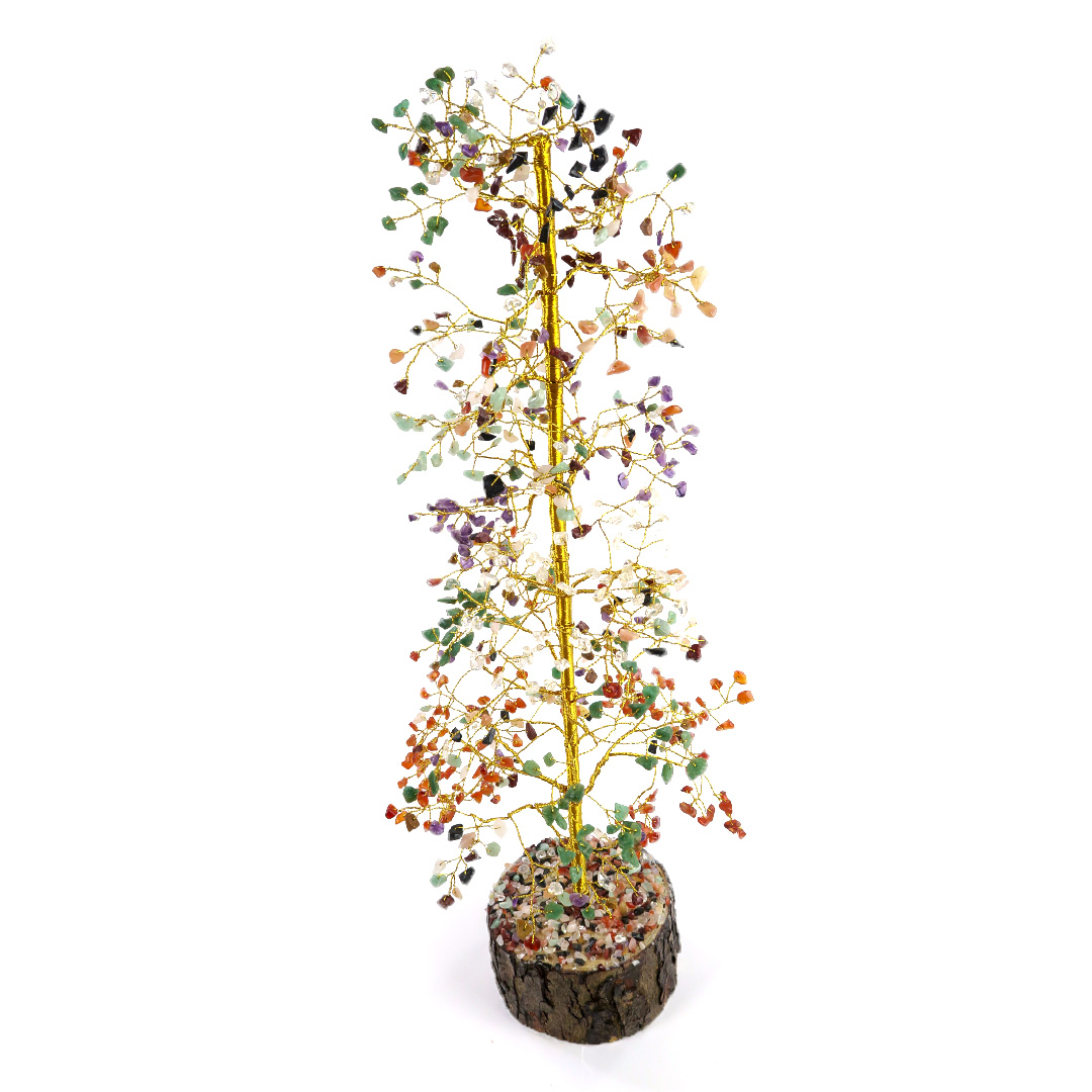 Chakra Gem Tree Of Life on Wood Base