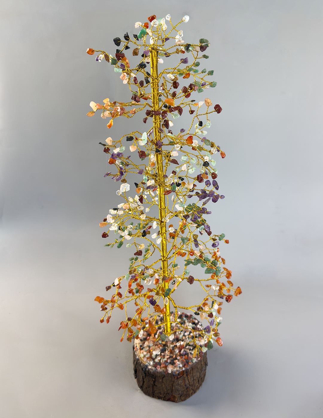 Chakra Gem Tree Of Life on Wood Base