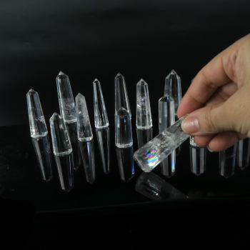 Faceted Clear Quartz Generator Small 15 Pack