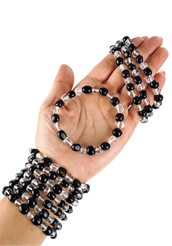 Crystal Quartz & Black Onyx Bracelet