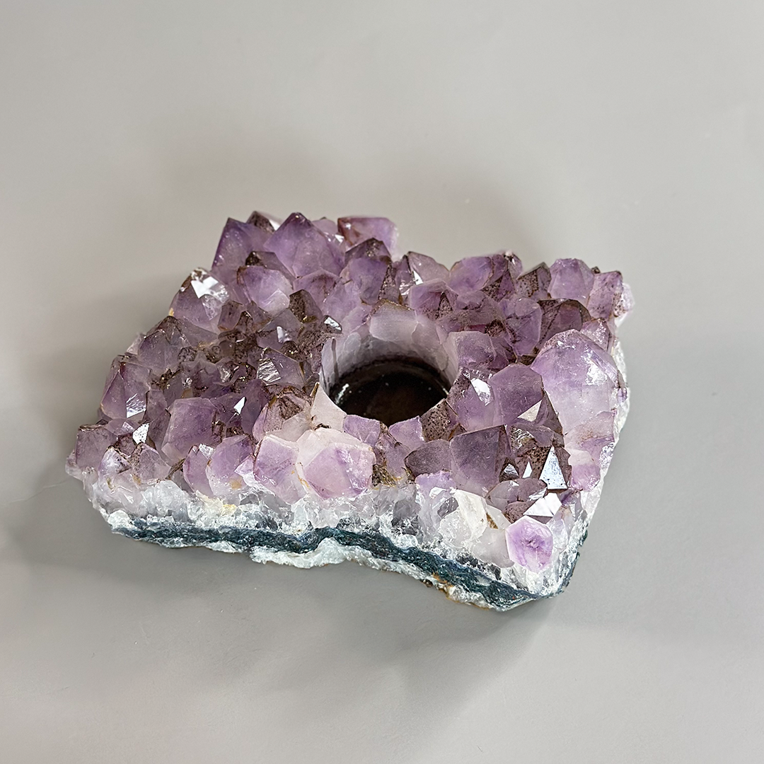 Candle Holder, Amethyst Pair