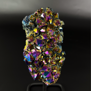 Rainbow Aura Cluster On Metal Base #2