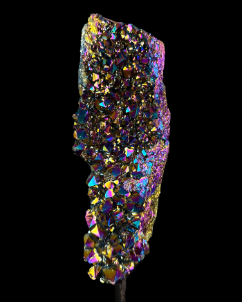 Rainbow Aura Cluster On Metal  Base