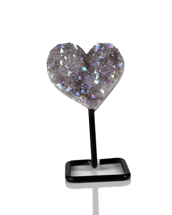 Angel Aura Heart Cluster on Metal Base