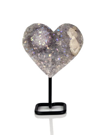 Angel Aura Heart cluster on Metal Base