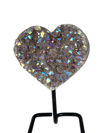 Angel Aura Heart cluster on Metal Base