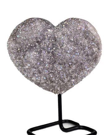 Angel Aura Heart cluster on Metal Base