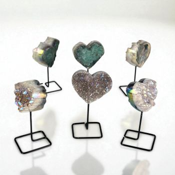 Angel Aura Heart cluster on Metal Base Small 6 Pack #2