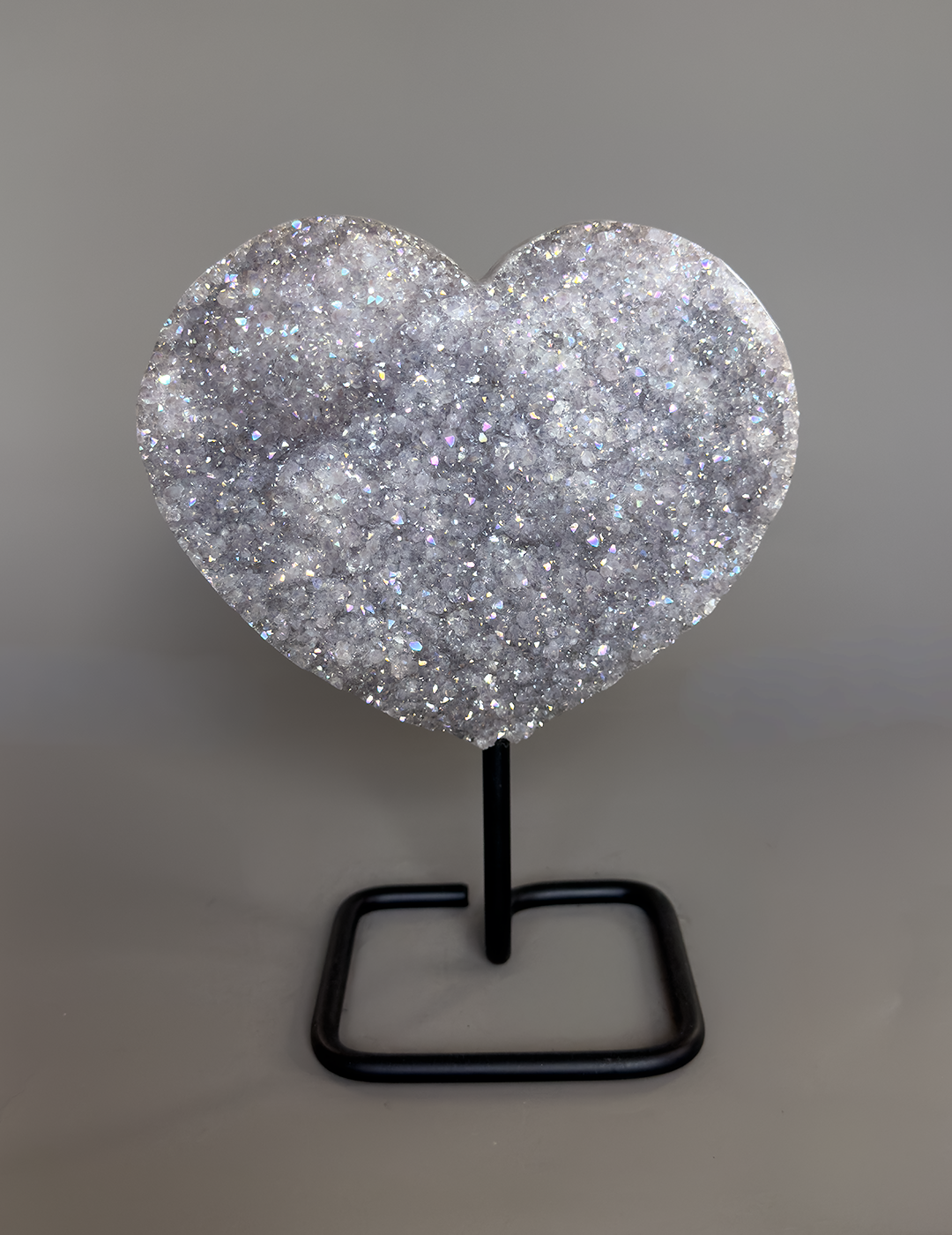Angel Aura Heart cluster on Metal Base