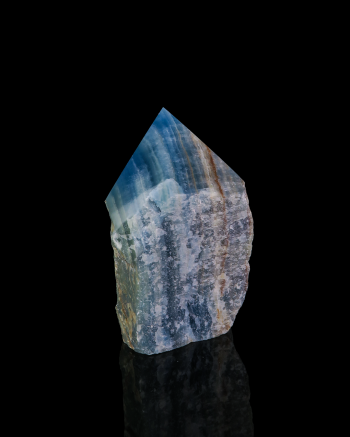 Blue Onyx Semi Polished Point
