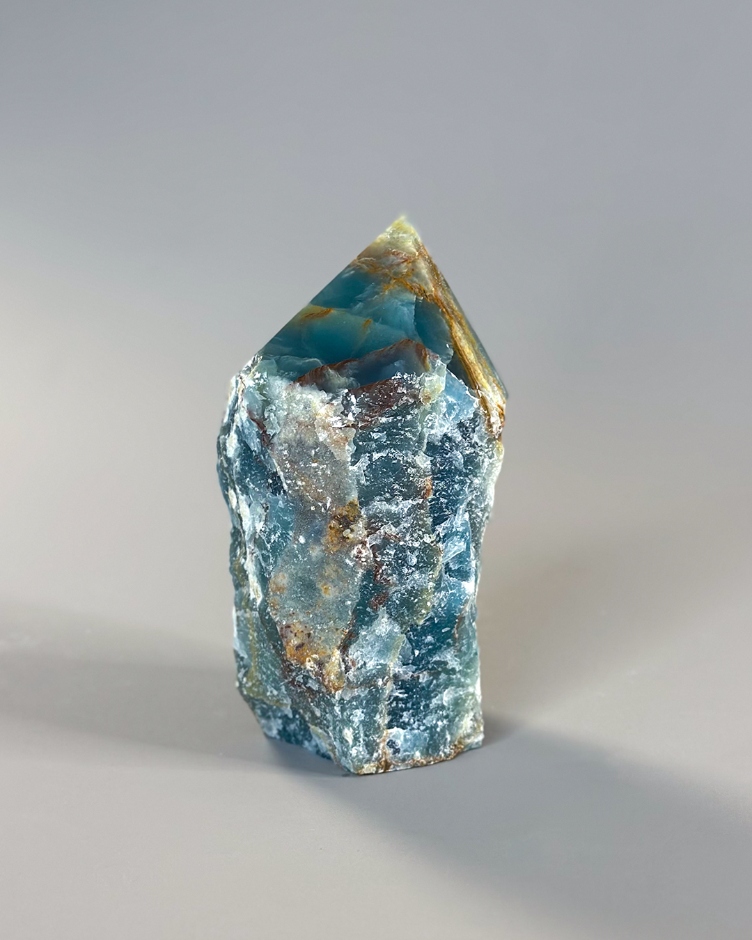 Blue Onyx Semi Polished Point