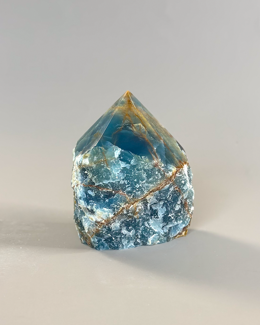 Blue Onyx Semi Polished Point