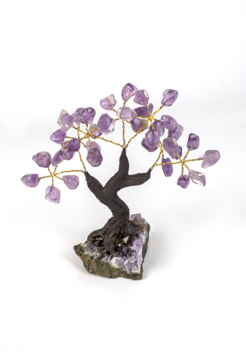 Amethyst Gem Tree on Amethyst Cluster Base