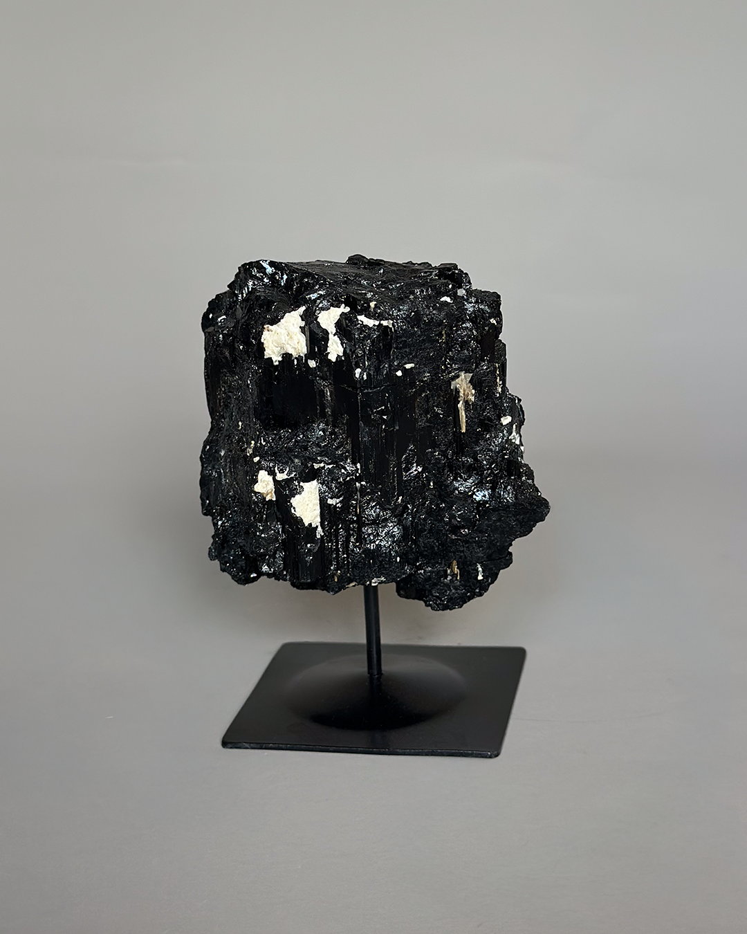 Black Tourmaline Log On Metal Base