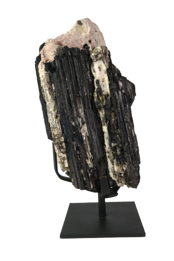Black Tourmaline Log on Metal Base