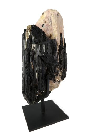 Black Tourmaline Log on Metal Base #4