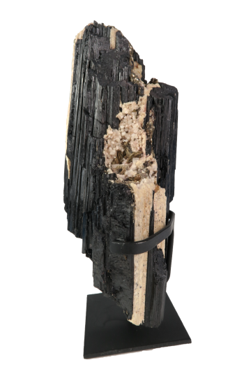 Black Tourmaline Log On Metal Base