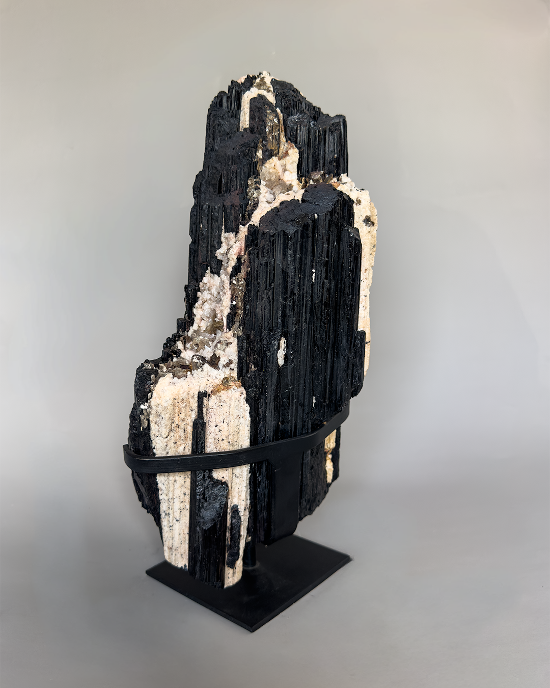 Black Tourmaline Log On Metal Base