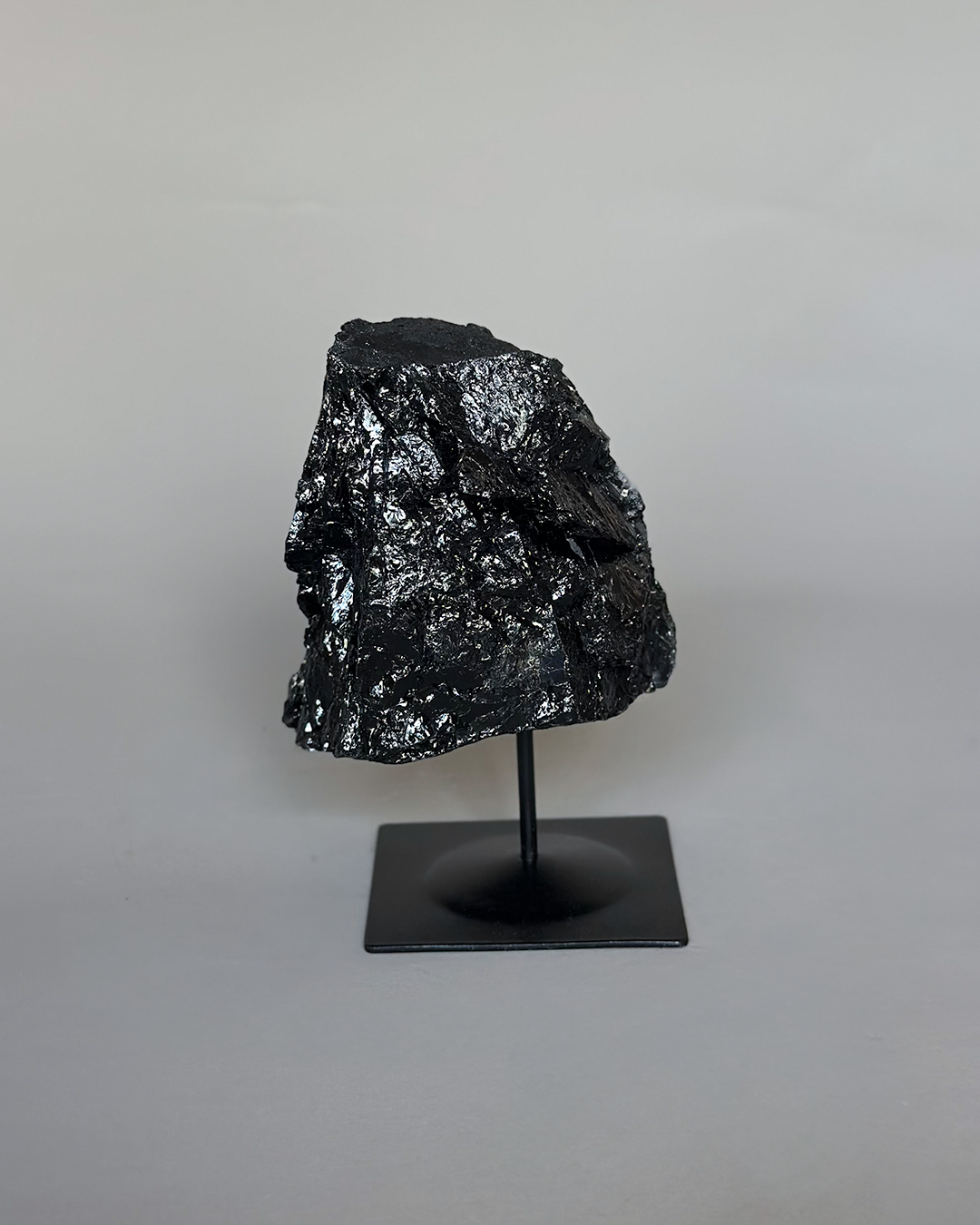 Black Tourmaline Log On Metal Base