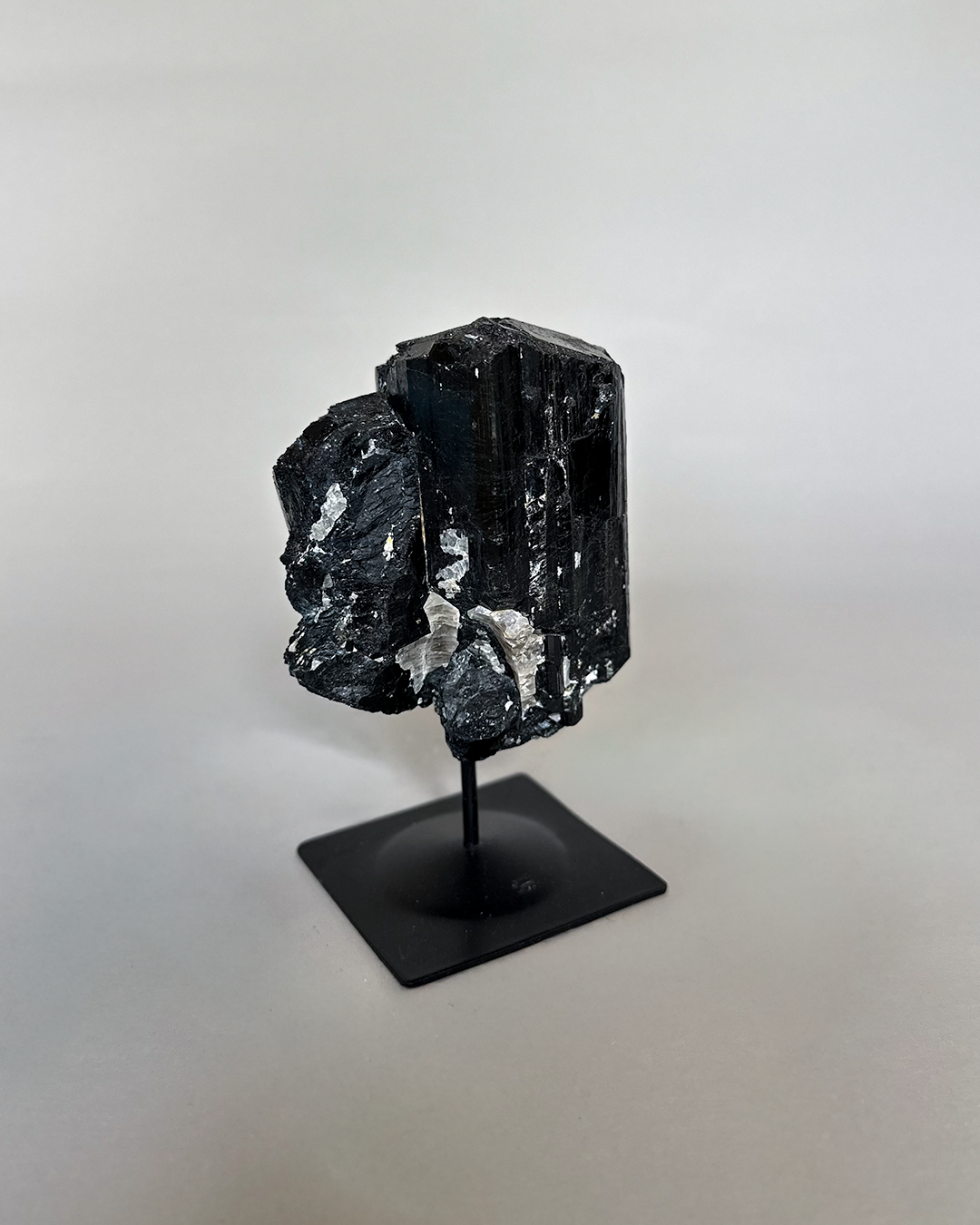 Black Tourmaline Log On Metal Base