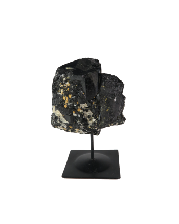 Black Tourmaline Log On Metal Base #2