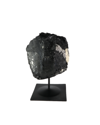 Black Tourmaline Log On Metal Base