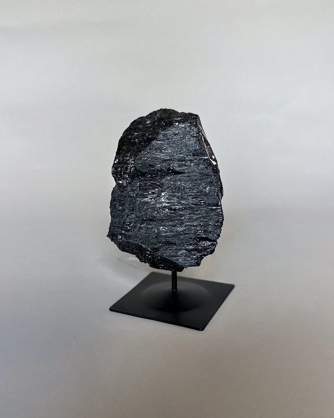 Black Tourmaline Log On Metal Base
