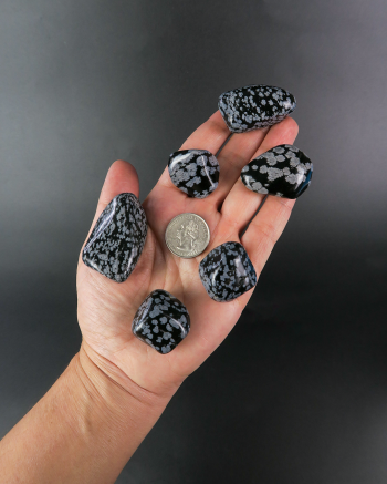 Tumbled Obsidian, Snowflake Oversized #3