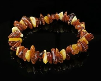 Amber Bicolor Chip Bracelet  Dark