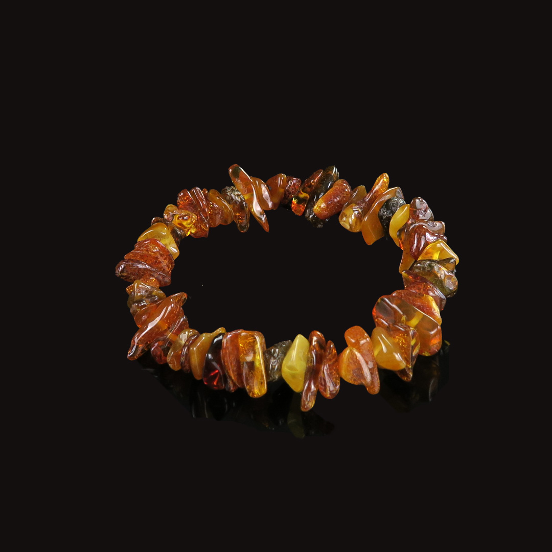 Amber Bi-Color Chip Bracelet (Dark)