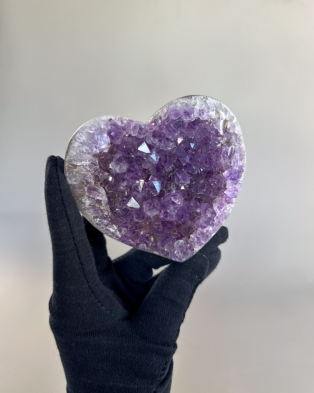 Amethyst Druzy Heart