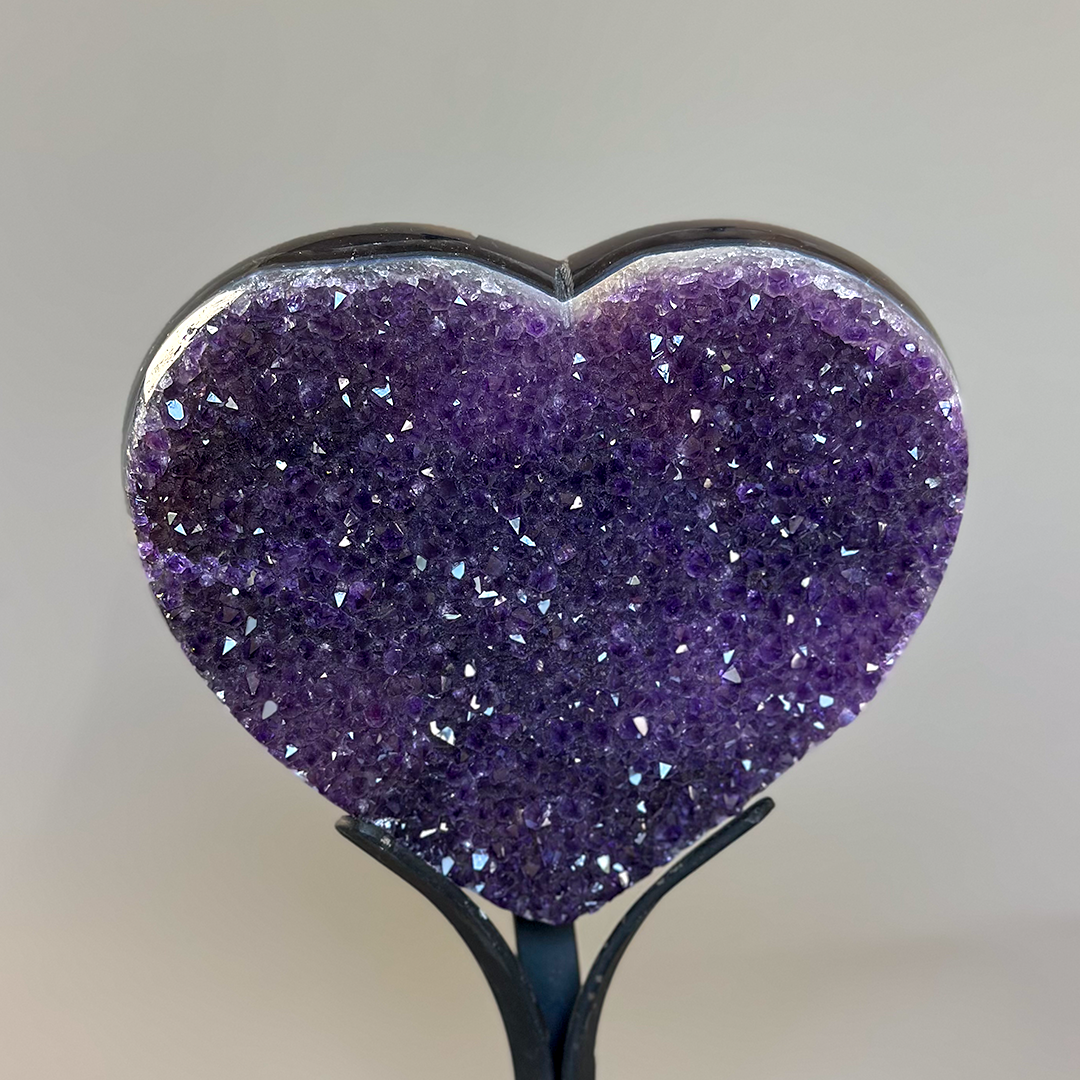 Amethyst Druzy Heart, Large