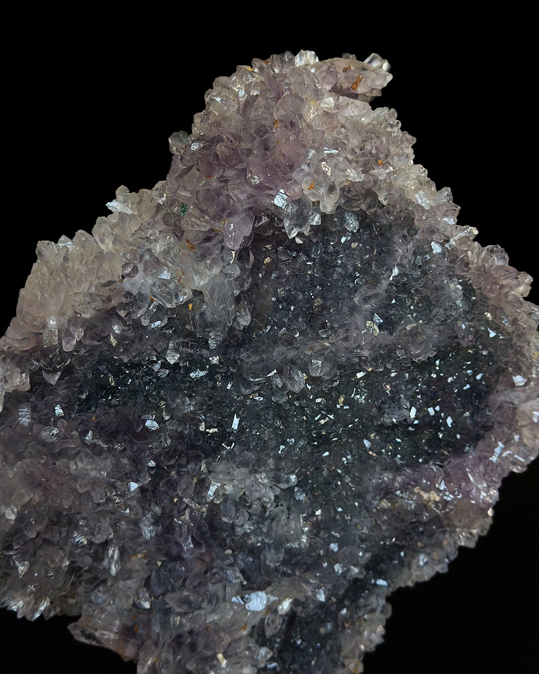 Amethyst Flower On Wood Base