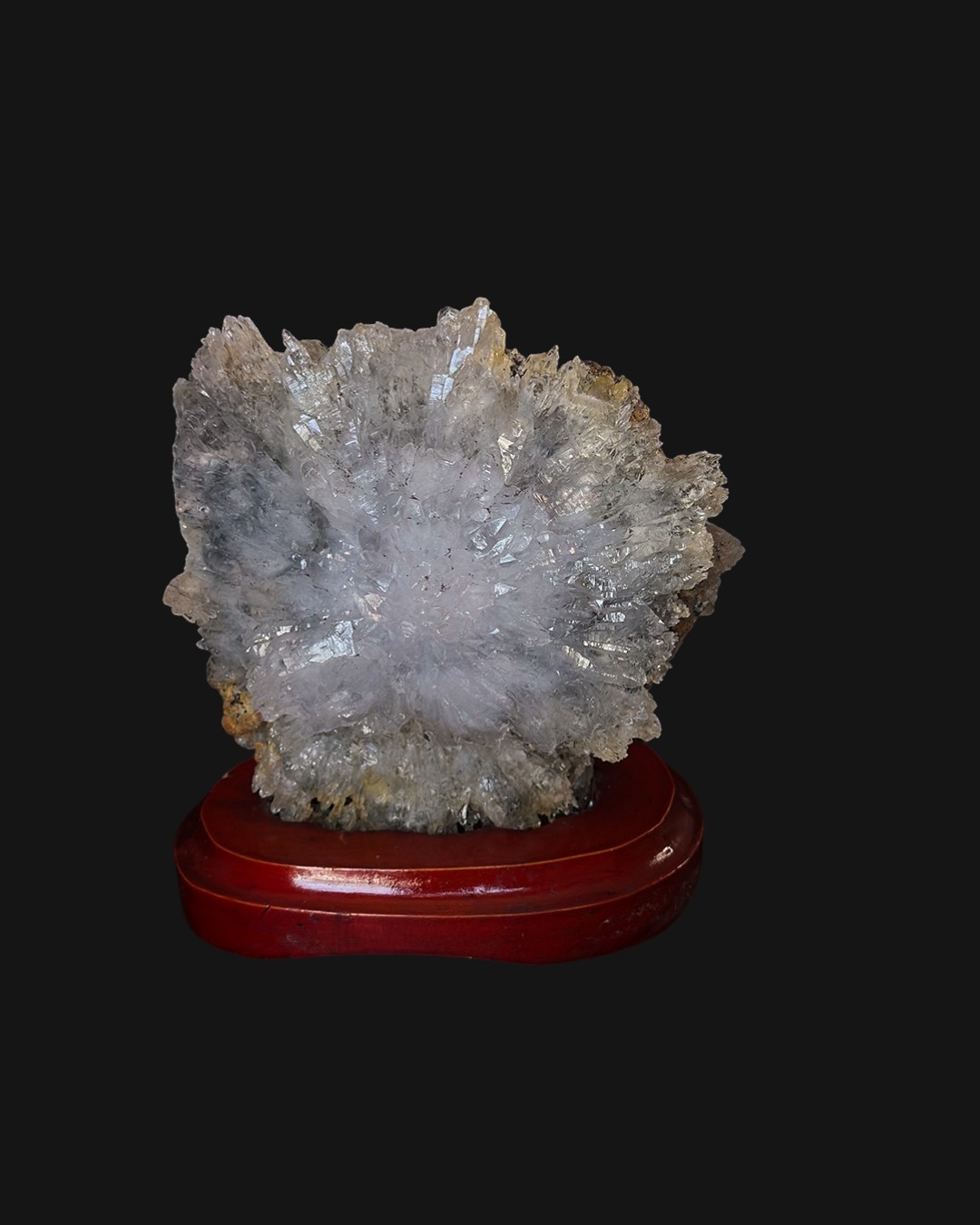 Amethyst Flower On Wood Base