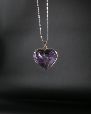 Amethyst Heart W/Silver Bezel #2