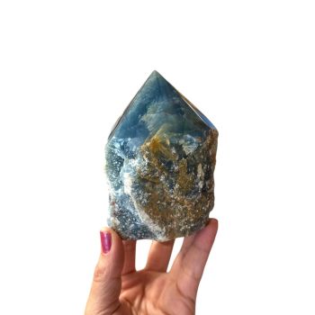 Blue Onyx Semi Polished Point