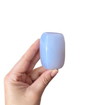 Blue Chalcedony Palm Stone
