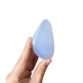 Blue Chalcedony Palm Stone