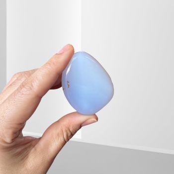 Blue Chalcedony Palm Stone