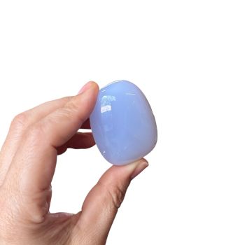 Blue Chalcedony Palm Stone