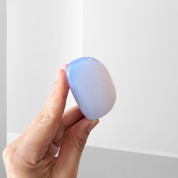 Blue Chalcedony Palm Stone