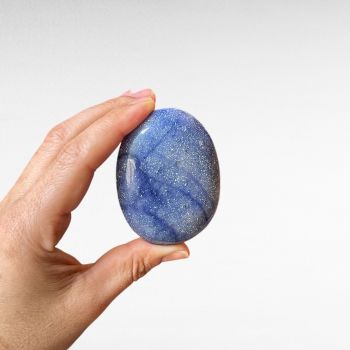 Blue Quartz Palm Stone